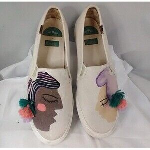 Keds Women's Jungalow Natural Multi Double Decker Duet Slip-On Sneakers WF62892